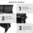 thumbnail image 7 of HDPE Patio Glider with Cupholders, Poly Lumber Weather-Resistant Outdoor Glider Bench, for Patio, Porch, Yard (2-Seater, Black), 7 of 7