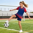 thumbnail image 6 of Vornjynx Boys Active Outfit Sets Short Sleeve Tee and Breathable Shorts Quick Dry Comfort Breathable Kids Summer Basketball Soft Activewear 2 Piece Red Size 2, 6 of 9
