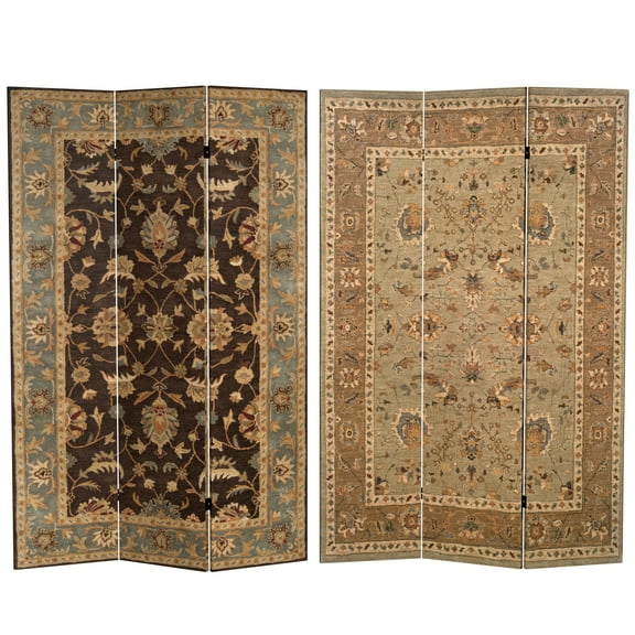 Oriental Furniture 6 ft. Tall Persian Rug Canvas Room Divider - 3 Panel