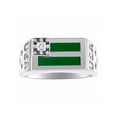 thumbnail image 1 of RYLOS Men's Rings Sterling Silver USA Flag Designer Ring With Diamonds and Green Quartz Rings For Men Size 11, 1 of 5