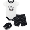 Hudson Baby Unisex Baby Cotton Bodysuit, Shorts and Shoe Set