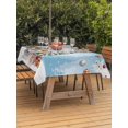 thumbnail image 2 of Outdoor Tablecloth with Umbrella Hole and Zipper, Red Blue Gnomes Christmas Rectangle Table Cloth 52x70 Inch Waterproof Tablecloth, Snowflake Xmas Tree Gifts Winter Picnic Table Cover for Patio, 2 of 7