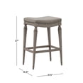 thumbnail image 3 of Hillsdale Vetrina 27" Fabric Traditional Counter Stool in Weathered Gray, 3 of 8