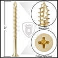 thumbnail image 4 of Cauldham Bright Brass Wood Screws #9 x 3 Inch for Door Hinges - 25 pack, 4 of 7