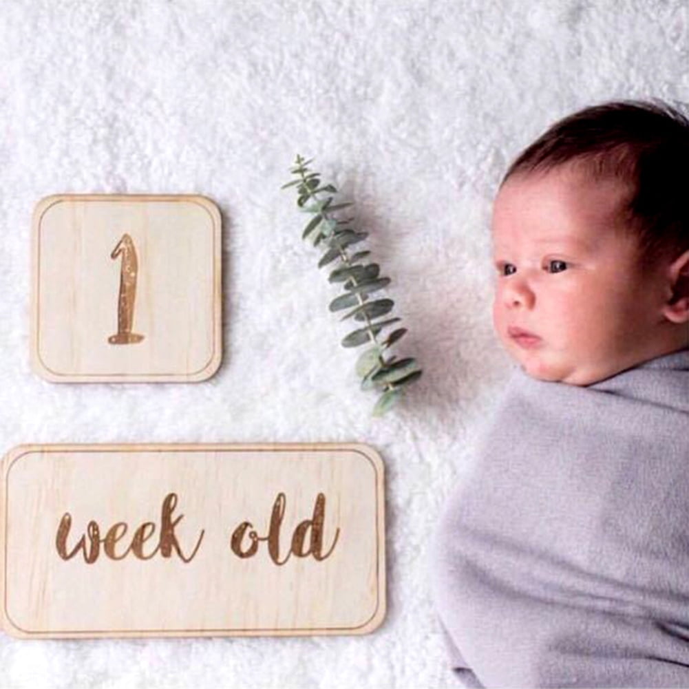 thumbnail image 2 of Milestone Baby Blocks - 6 Wooden Photography Props For Newborn Photos, Gender Reveals & Monthly Pictures 2 of 12