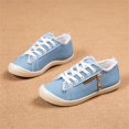 thumbnail image 6 of AUDeals Women’s Casual Sneakers Side Zipper Canvas Shoes Lace Up Lightweight Flat Walking Tennis Shoes Comfortable Loafers (Sky Blue, 8), 6 of 8