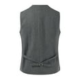 thumbnail image 3 of IROINNID Mens Suit Vest Formal Single Breasted Classic Waistcoat Sleeveless Button Down Dress Suit Vest,Gray, 3 of 3
