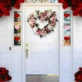 thumbnail image 4 of Romantic Rose Wreath Door Decoration – 14" Pink Artificial Floral Hanging Decor for Valentines Day, Weddings, Home & Gift Use, 4 of 5