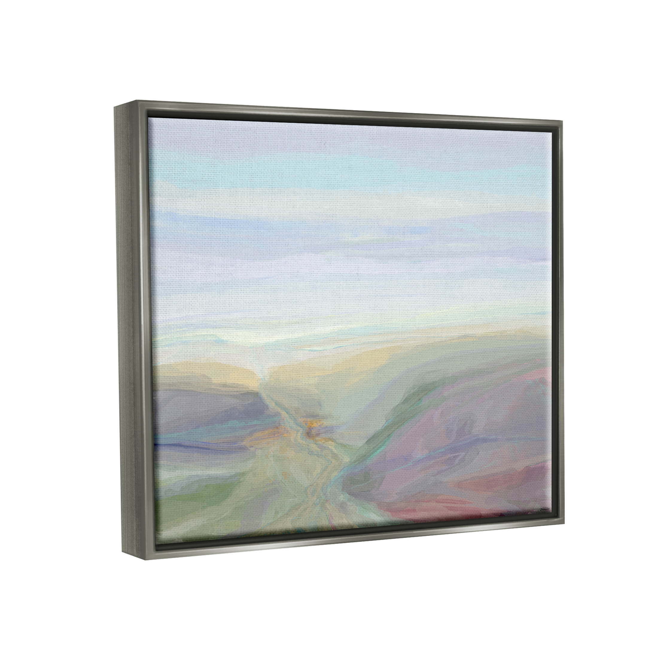 Soft Aerial View Nature Scenery Abstract Graphic Art Luster Gray Framed Art Print Wall Art