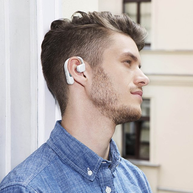 Bluetooth 5.3 Single Ear Business Headset 270° Rotatable Ear-Hook,CVC6.0 Noise Cancelling Clear Call IPX4 Waterproof Sweatproof,LED Power Display Low Latency Stable Connection for Driving Sports