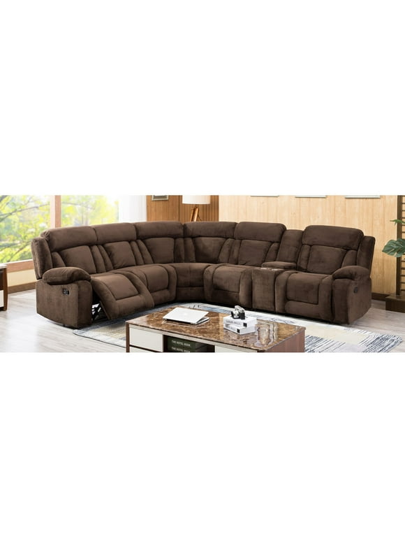 Curved Reclining Sectional Sofa Baci Living Room