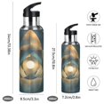 thumbnail image 2 of Water Bottles 20oz Straw Lid Wide Mouth Stainless Steel for School Sport Travel Abstract Clear Cerulean Geometric, 2 of 9
