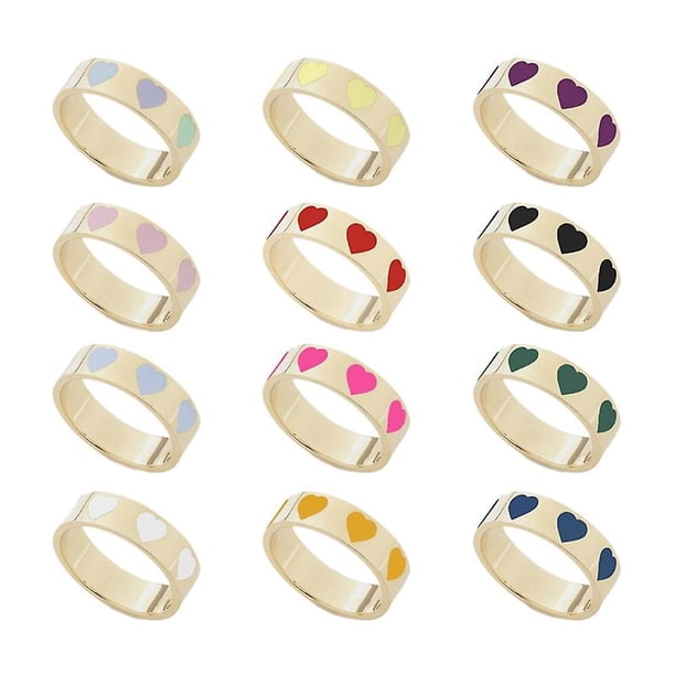 8 Anillo de amor Corazón Amor sin fin Aleación de corazón Anillo de moda exquisito