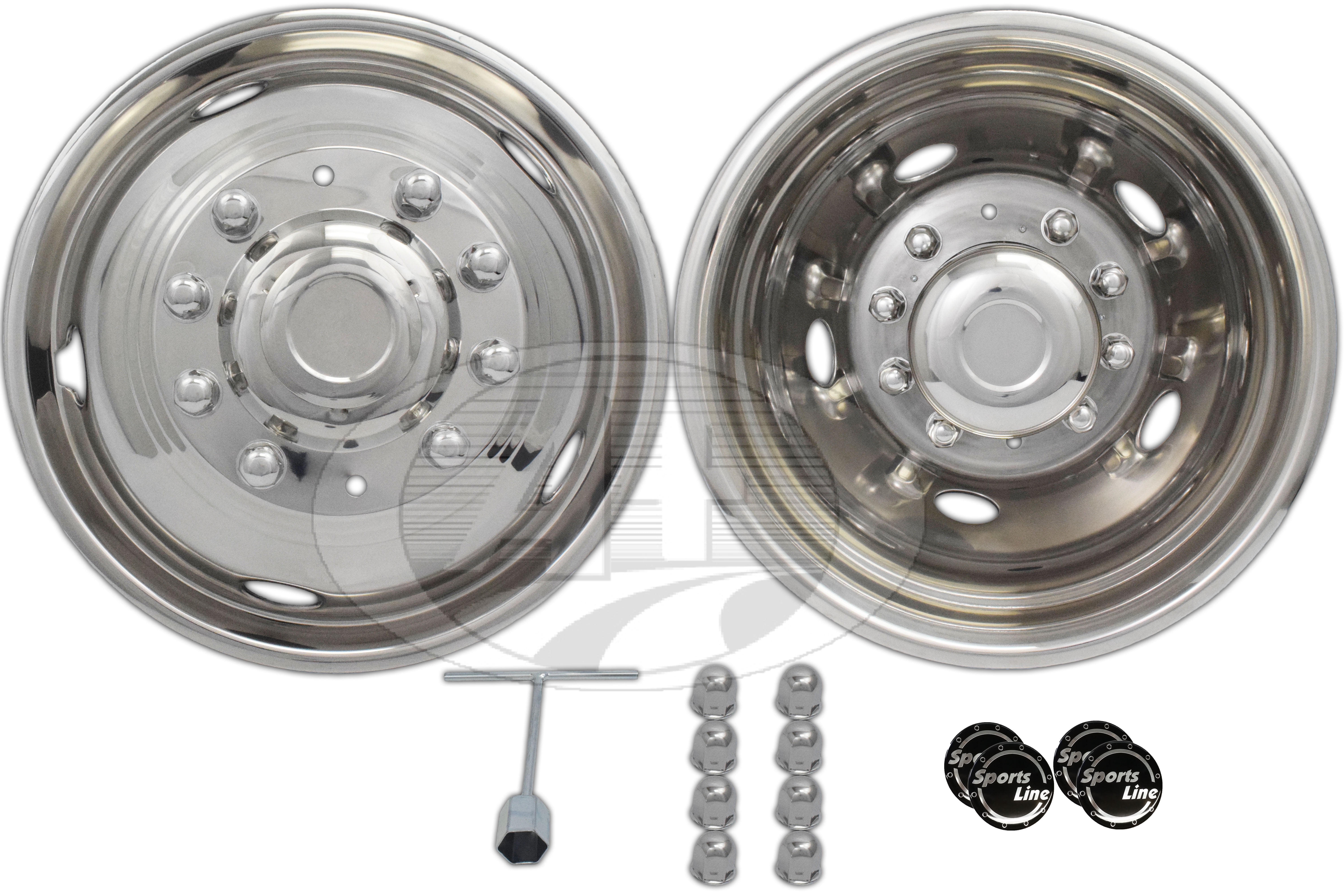 XIUHUA 17 Inch Stainless Steel Wheel Simulators for 2005-2020 Ford F350 Dually Wheel 