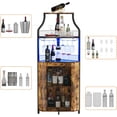 thumbnail image 4 of Armoire de Bar d'Angle avec Bande DEL et Porte-Verre, Armoire à Vin Industrielle avec Tablette Ajustable, Armoire à Liqueurs à 5 Niveaux pour la Maison, Brun Rustique, 4 of 6