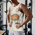 thumbnail image 5 of Cauagu Brown Cat Cartoon Print Men's Sleeveless Muscle Shirts,Tank Tops Quick Dry Workout Tank Top Gym Muscle Tee Fitness Bodybuilding T Shirt for Men-Large, 5 of 7