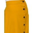 thumbnail image 4 of Women's Cotton A-line Button Front High Waist Front Slit Knee Length Skirt, Color : Dark Yellow, Size: XL, 4 of 6