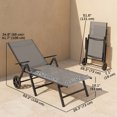 thumbnail image 3 of Outsunny Folding Lounge Chair, 5-Level Adjustable Tanning Chair, Grey, 3 of 10