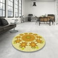 thumbnail image 3 of Ahgly Company Indoor Round Patterned Carrot Orange Area Rugs, 7' Round, 3 of 6