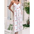 thumbnail image 4 of LMLYSoH Women Slip Dress, Spaghetti Straps V-neck Backless Bow Floral Swing Dress Summer Long Dress for Cocktail Party, 4 of 9
