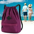 thumbnail image 4 of Vbiger Drawstring Backpack String Gym Sports Bag Waterproof Nylon Fitness Drawstring Bag - Purple, 4 of 8