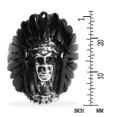 thumbnail image 5 of AeraVida Black Onyx Feather Crown Skull Detail .925 Silver Ring-9, 5 of 5