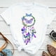 thumbnail image 1 of Nueva Camiseta De Mariposa Púrpura Con Estampado De Pétalos De Flores Para Mujer , Manga Corta , Cuello Redondo , Casual Versátil , Tops Ropa De Primavera Y Verano, 1 of 4