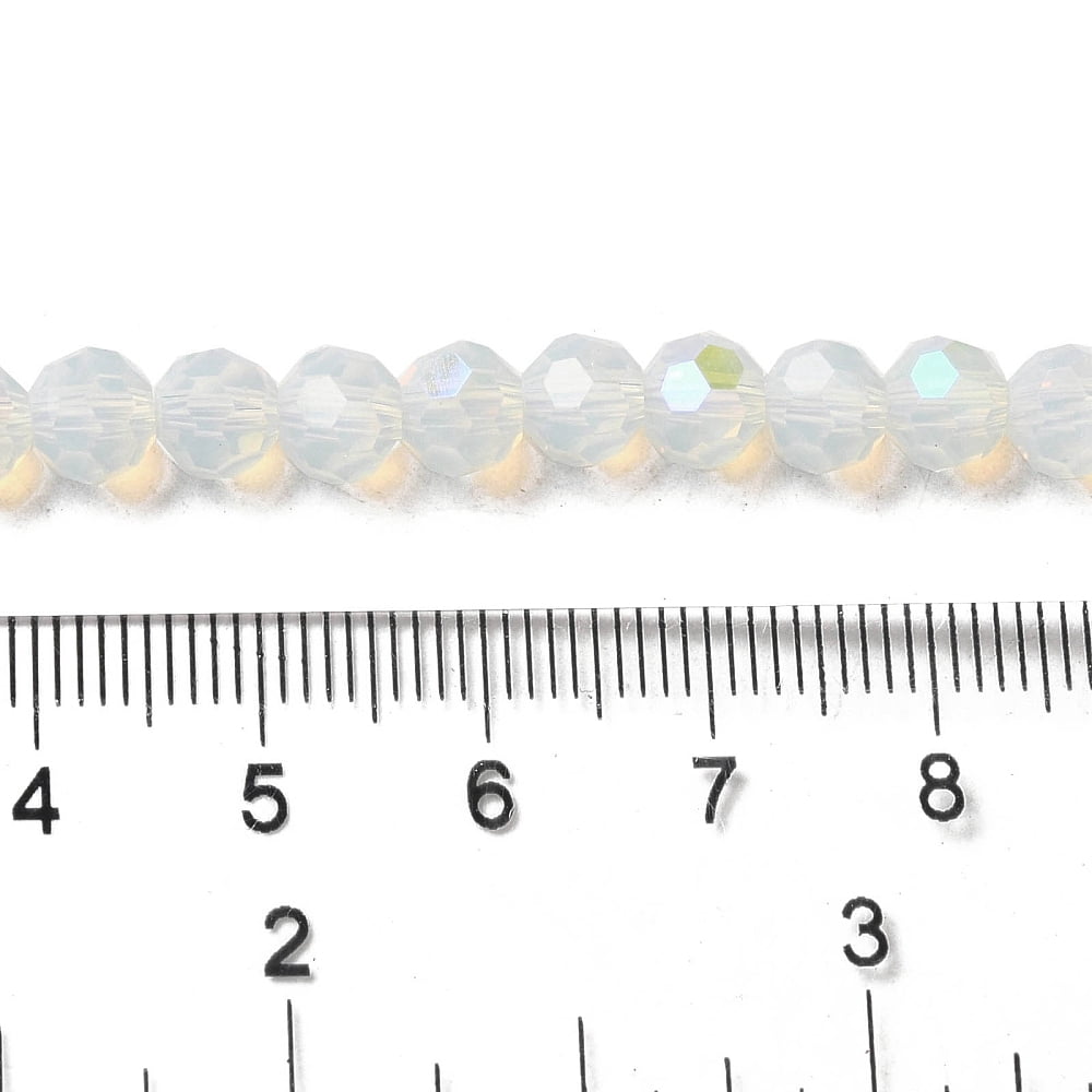 Imitation Jade Glass Beads Strands Faceted Round WhiteSmoke 6x5.5mm Hole: 0.9mm 94~97pcs/strand 21.06~21.18''(53.5~53.8cm)