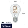 thumbnail image 6 of Bulbrite Pack of (2) 9 Watt Dimmable Clear Filament A19 Medium (E26) LED Light Bulb - 1100 Lumens, 3000K, and 90 CRI, 6 of 9