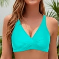 thumbnail image 2 of WERYOUNG Women Back Stainless Steel Hooks Swimwear Tops Underwire Full Coverage Bikini Tops Push Up Swim Crop Tops Tie Back Bathing Suit Tops Summer Brazilian Vacation Beachwear Trendy Mint Green M, 2 of 6