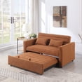 thumbnail image 3 of 55" Convertible Sleeper Sofa Bed,Modern Boucle 3 in 1 Sleeper Sofa Couch Bed with 2 Pillows and Adjustable Backrest,2-Sater Sofa for Living Room, Bedroom,Light Brown, 3 of 9