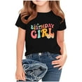 thumbnail image 5 of Frwgonr Girls Birthday T-shirts Short Sleeves Blouse Crewneck Birthday Graphic Summer Kids Tee Tops 2-15 Years, Black, 5 of 5