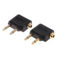 thumbnail image 2 of 2 adaptadores de audio para conector de auriculares de 3,5 mm chapados en oro (2 machos a 1 hembra), 2 of 5