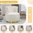 thumbnail image 5 of Aukfa 360-Degree Swivel Barrel Chair, Modern Teddy Round Accent Chair for Nursery and Living Room, White, 5 of 7