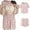 Pink, variant on UAMVSH Womens Built in Bra Pajamas Sets Casual Short Sleeve Crew Neck Nightshirts with Shorts Pjs Sleepwear Lounge Set