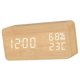thumbnail image 4 of Bewildely Despertador LED Reloj de madera Control de voz Medidor digital de temperatura y humedad USB / AAA Reloj electrónico de escritorio Electrodomésticos Lámpara de bambú blanco, 4 of 6