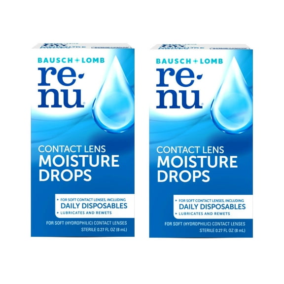 Bausch & Lomb ReNu MultiPlus Lubricating and Rewetting Drops 0.27 oz (Pack of 2)