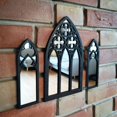 thumbnail image 4 of ROCKROK 3Pcs Gothic Mirrors Wall Decors Wood Framed Arched Cathedral Window Mirror Set, 4 of 14