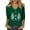 2 Green, variant on Womens 3/4 Sleeve V Neck T-Shirts Merry Bright Christmas Tree Graphic Tee Tops