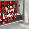 thumbnail image 5 of Hxlamzoo 1PC Christmas Printed Waterproof Shower Curtain, Red Polyester Fabric 70.87x70.87 Inches, Reinforced Holes, Xmas Holiday Bathroom Decor, 5 of 6
