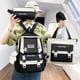 thumbnail image 3 of 4 Pcs Set Women Backpack Harajuku Laptop Canvas School Bags For Teenage Girls Kawaii Backpack College Student Book Bag Rucksack, 3 of 4