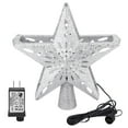 thumbnail image 2 of 100-240V LED Hollow Star Snowflake Projector Light Rotation Lamp for Christmas Tree Top Decorationsilver US, 2 of 5