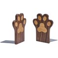 thumbnail image 1 of Wood Paws Bookends,Nature Coating,Decorative Bookend (Paws-Walnut)-Paws-walnut, 1 of 8