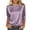 Purple, variant on yillto 3/4 Sleeve Tops for Womens Satin Casual Dressy Round Neck Silky T Shirt Business Blouse S-XXL
