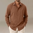 thumbnail image 2 of Axiiglly Mens Cotton Dress Shirt, Long Sleeve Collared Button Down Regular Fit Work Shirts, Comfy Business Casual Blouses with Pocket, 2 of 6