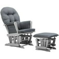 Angel Line Windsor Glider and Ottoman, White Finish with Dark Gray
