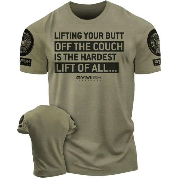 Gymish Hardest Lifting Saying Shirts for Men – Funny Weightlifting Gym T-Shirt, Workout Shirts for Men, Mens Gym Shirt, Gym TShirts for Men, Gym Clothes for Men, Motivational Gym Wear