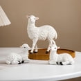 thumbnail image 4 of Winter Poetry Easter Sheep Figurine Set 3pcs Resin Goats Home Garden Courtyard Decoration Spring Holiday Tabletop Ornament(B), 4 of 6