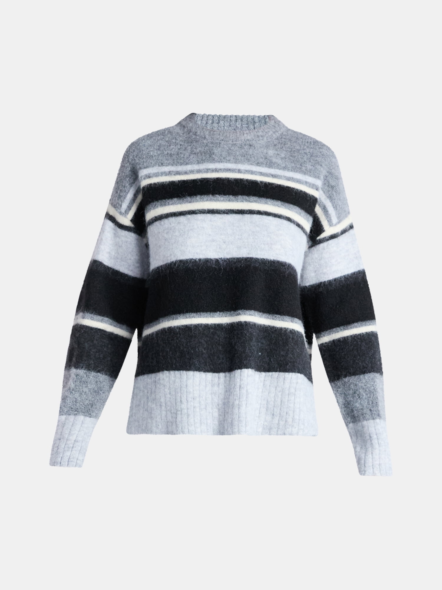 Time and Tru Women’s Brushed Stripe Sweater, Midweight, Sizes XS-XXXL