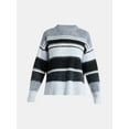 thumbnail image 5 of Time and Tru Women’s Brushed Stripe Sweater, Midweight, Sizes XS-XXXL, 5 of 5